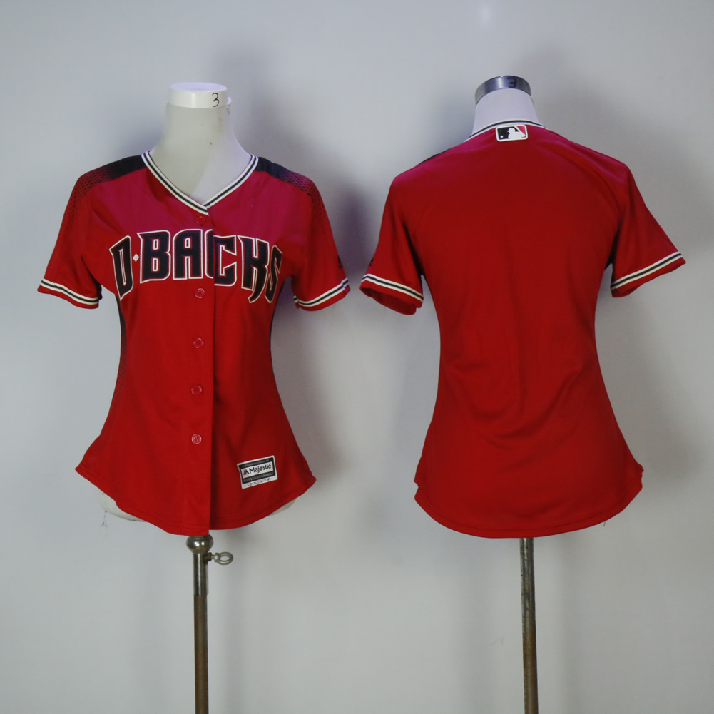 Women Arizona Diamondback Blank Red MLB Jerseys->women mlb jersey->Women Jersey